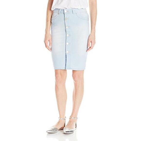 YMI Women's‎ Wannabettabutt Button Down Pencil Skirt Lightwash Size1/25 - Picture 1 of 10